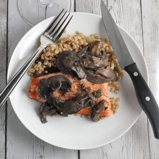 Grilled Salmon with Mushroom Sauce recipe