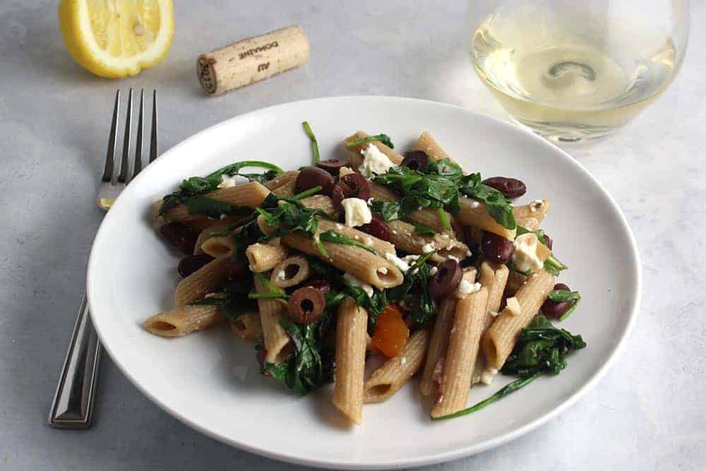 penne with arugula, garlic and beans