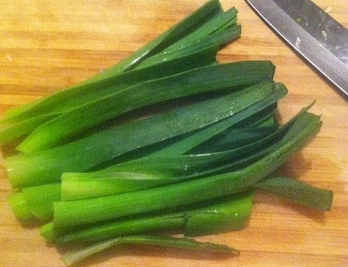use leek tops by sauteeing and adding to a casserole.