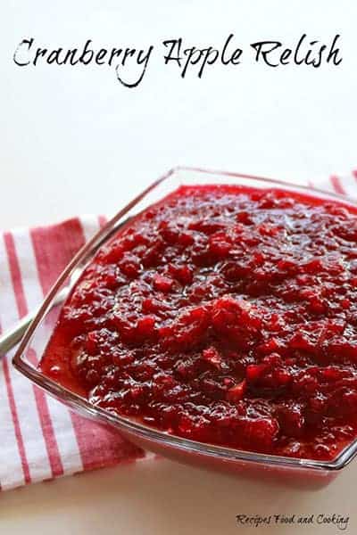 Cranberry Apple Relish from Recipes, Food & Cooking, in Thanksgiving sides roundup.