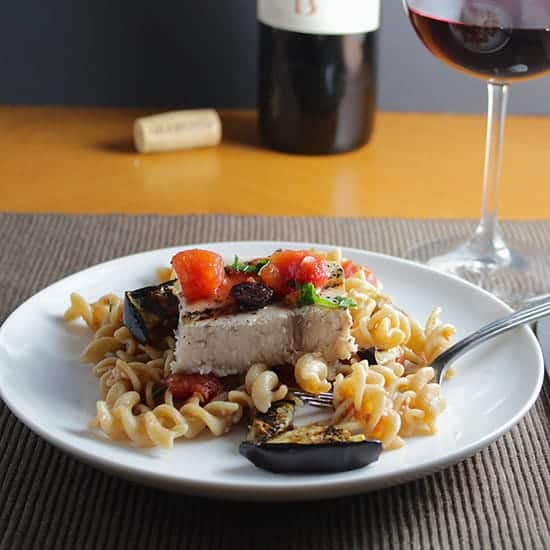 Valpolicella with Grilled Swordfish and Eggplant Pasta