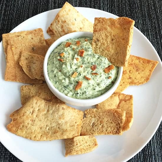 bacon and greens dip recipe pairs well with sparkling wine.