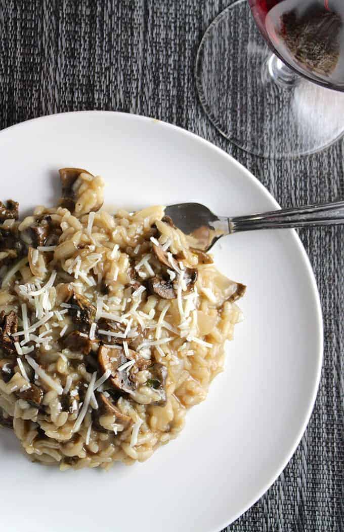 Porcini Mushroom Risotto #recipe paired with a Nebbiolo.