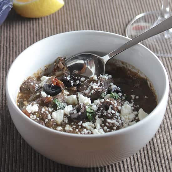 Greek Lamb Stew in a bowl