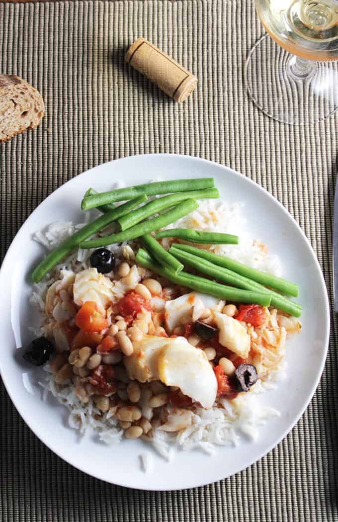 New England Beans and Cod. Cooking Chat "Hometown" recipe for #SundaySupper