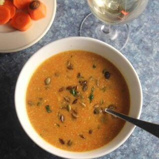 carrot ginger soup with wine pairing