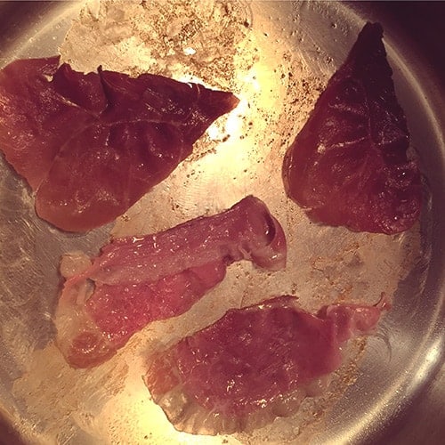 crisping prosciutto to add to Bolognese sauce.