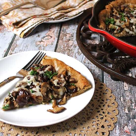 Skillet Pie with Mushrooms and Caramelized Onions. Whole Food Real Families guest recipe on Cooking Chat