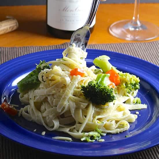 fettuccine primavera for #winePW