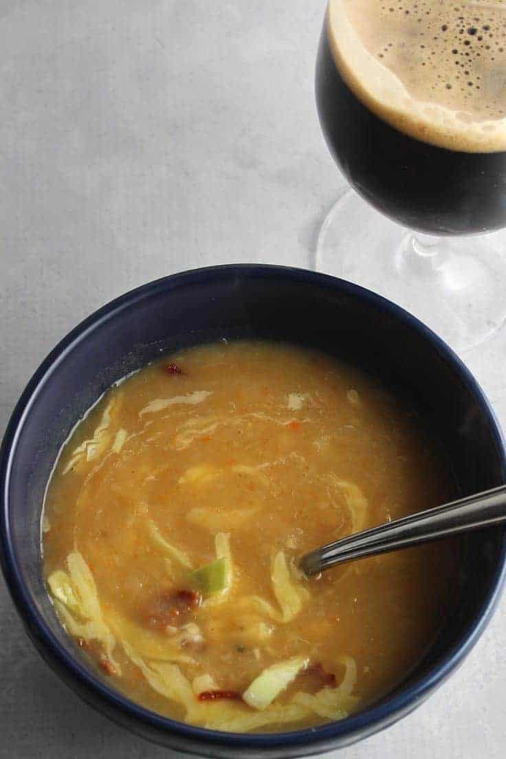Irish Potato Cabbage Soup with Bacon and Cheddar, a great recipe to enjoy around St. Patrick's Day!