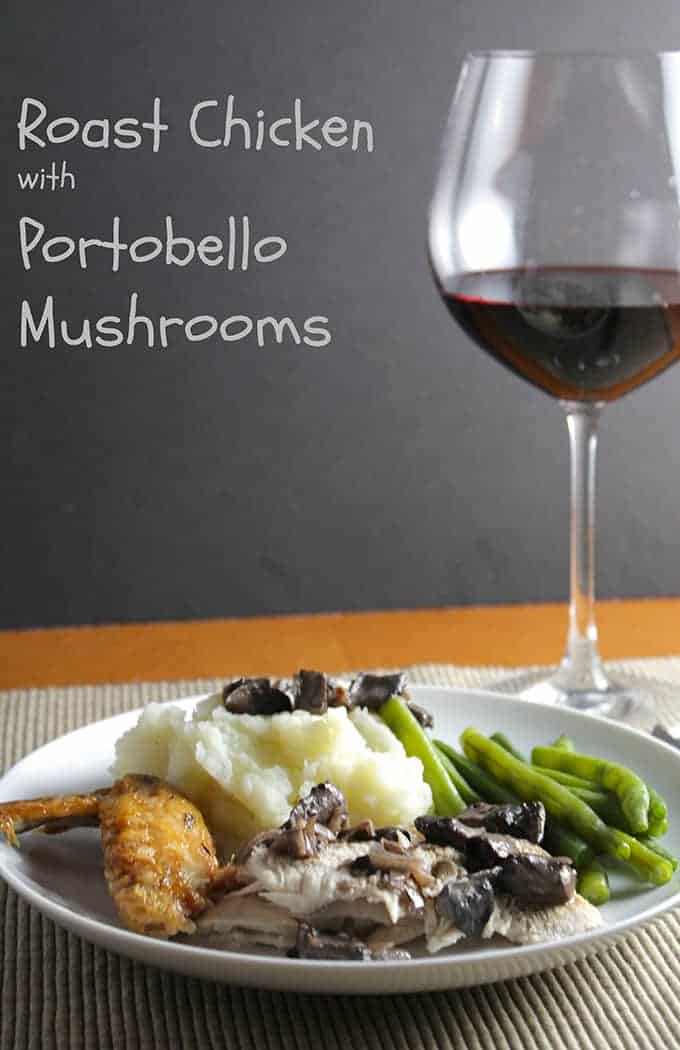 Garlic Herb Roast Chicken with Portobello Mushrooms. Cooking Chat recipe.
