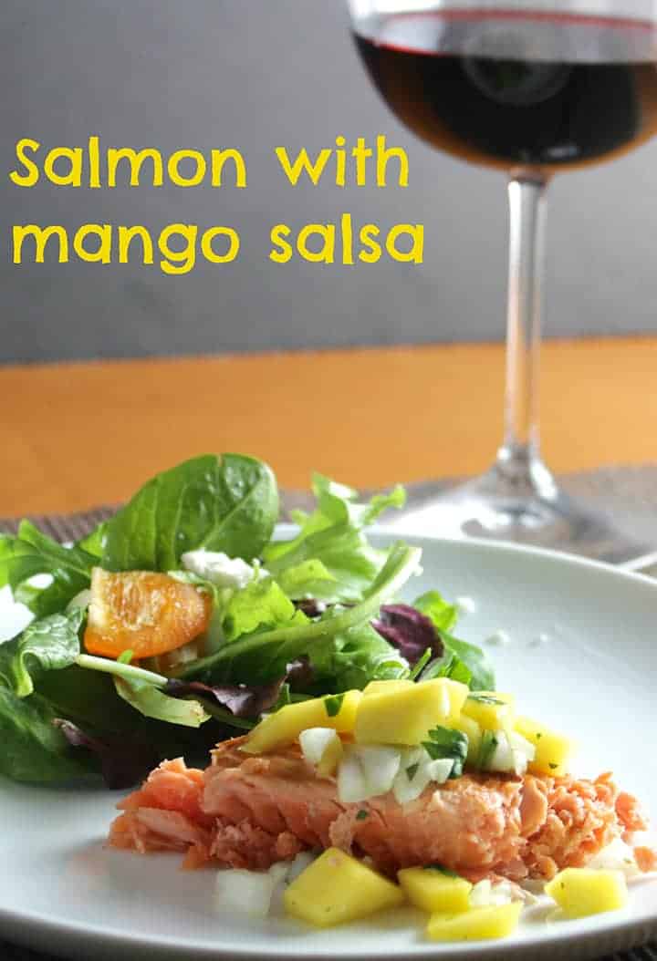 salmon with mango salsa recipe from Cooking Chat.