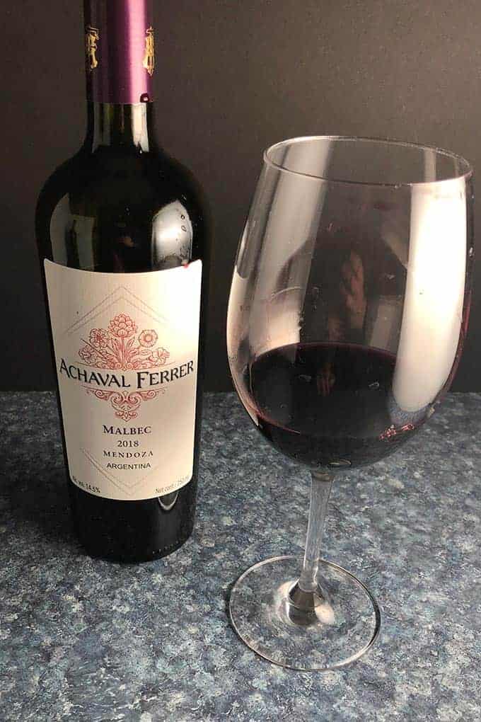 bottle and glass of Achaval Ferrer Malbec