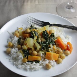 Kale Butternut Curry paired with an Italian wine.