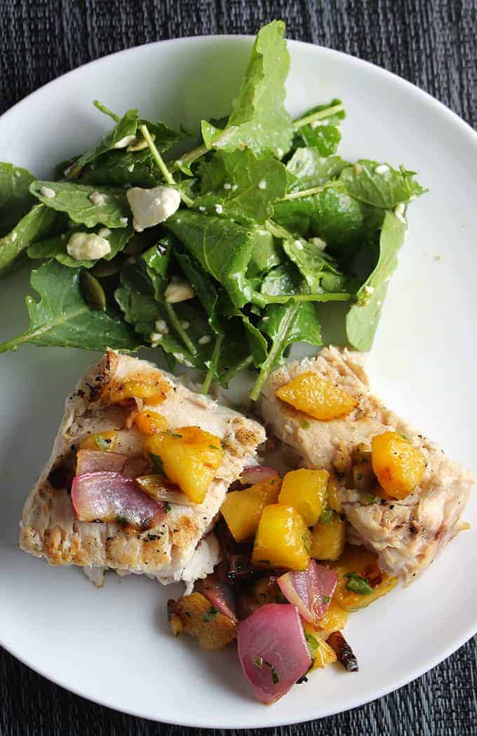Grilled Swordfish with Pineapple Salsa for #SundaySupper.
