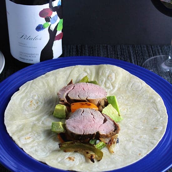 Spanish wine with pork tacos. Cooking Chat recipe and wine pairing.