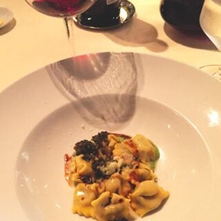 Agnolotti at Ai Fiori, part of a special meal in New York City.