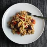 farro with eggplant and tomatoes .