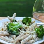 Lighted Creamy Penne with Broccoli is a tasty vegetarian pasta meal.