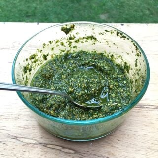 Nut-free pesto sauce recipe. | cookingchatfood.com