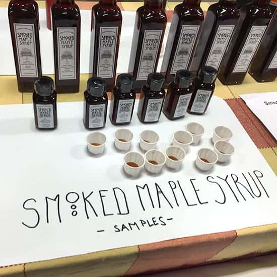 Smoked Maple Syrup samples offered by local food innovators at #MINfoodie9