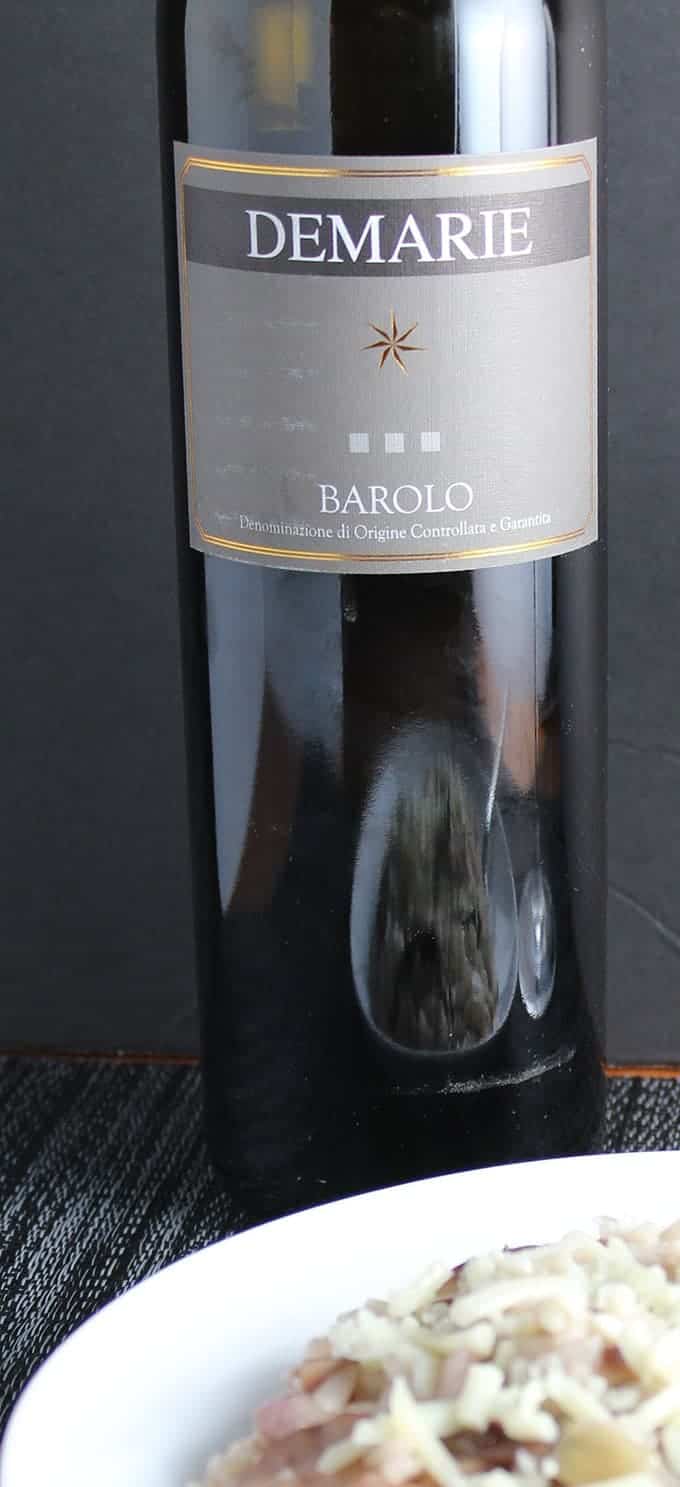 Demarie Barolo is an elegant wine, delicious with mushroom risotto | recipe and pairing details at cookingchatfood.com