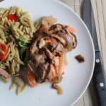 Salmon with Shiitake Mushroom Sauce makes a simple yet elegant meal | cookingchatfood.com