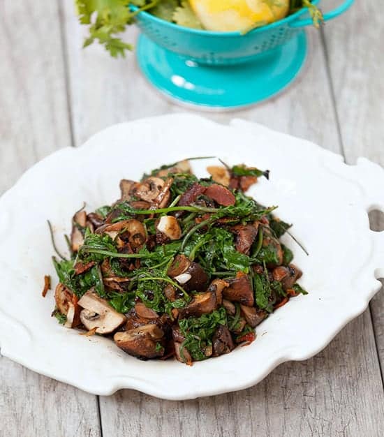 Healthy Garlic Kale Mushroom Stir Fry from Food Done Light