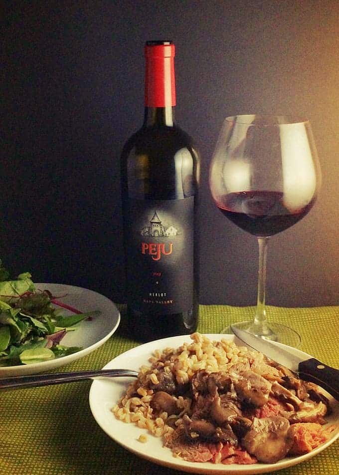 Peju Merlot with Spoon Roast