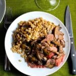 Spoon Roast with Mushrooms and Farro | cookingchatfood.com