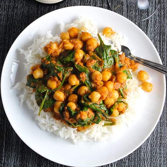 Quick Indian Spinach and Chickpeas | Cooking Chat