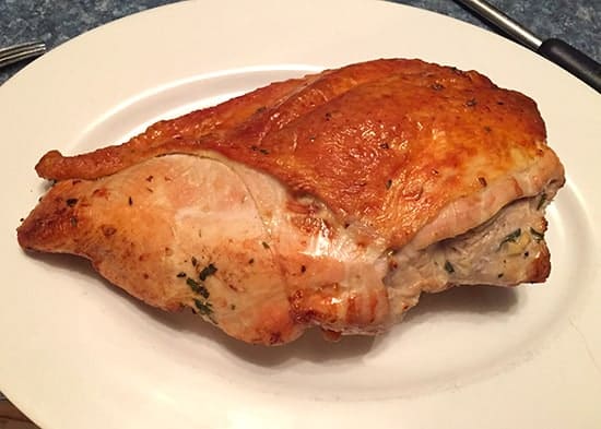 Garrigue Herb Roasted Turkey Breast comes out a nice golden brown.