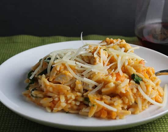 Orzo with Leftover Turkey and Sweet Potatoes