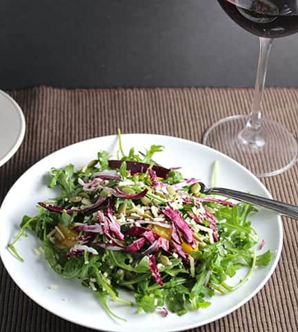 Tuscan Arugula Salad with radicchio