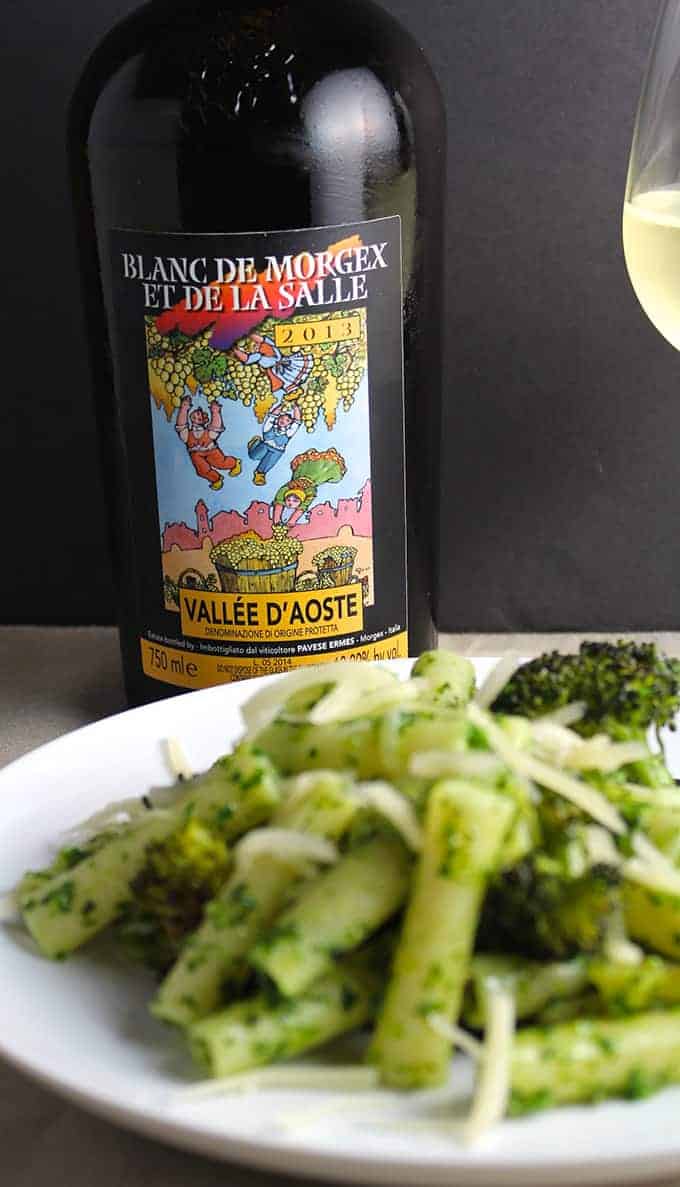 A tasty wine from the Valle d'Oasta, pairs well with kale pesto from cookingchatfood.com