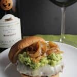 Try this Guacamole Cheeseburger recipe before you make any New Year's resolutions! This burger topped with cheese tasty guacamole and caramelized onions is downright decadent, and gets even better with a glass of Cabernet Franc.