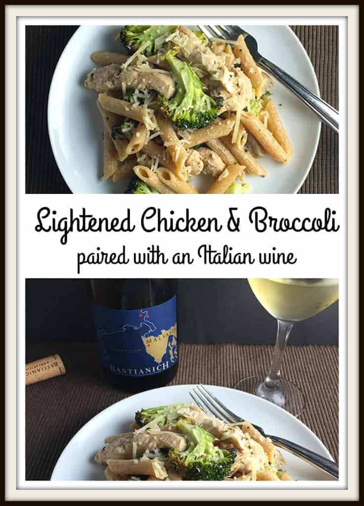 Lightened Chicken and Broccoli Pasta has all the garlicky goodness of the Italian classic dish without the calories! 