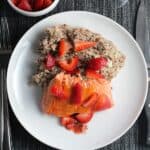 quinoa with salmon and strawberries.