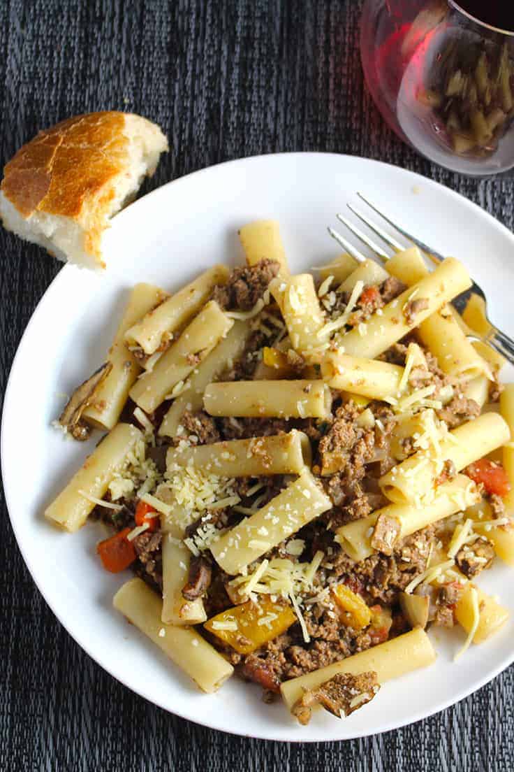 Ziti with Porcini Bolognese Sauce - Cooking Chat