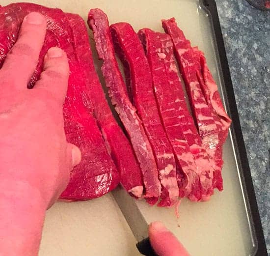 slicing flank steak