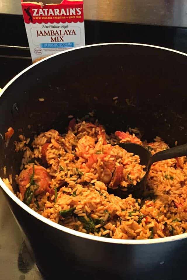 Turkey Sausage and Shrimp Jambalaya SundaySupper Cooking Chat