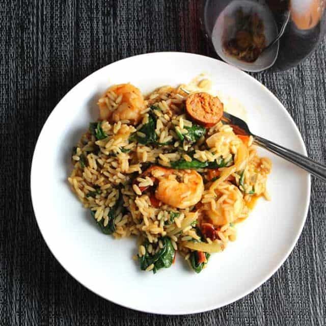 Turkey Sausage and Shrimp Jambalaya SundaySupper Cooking Chat