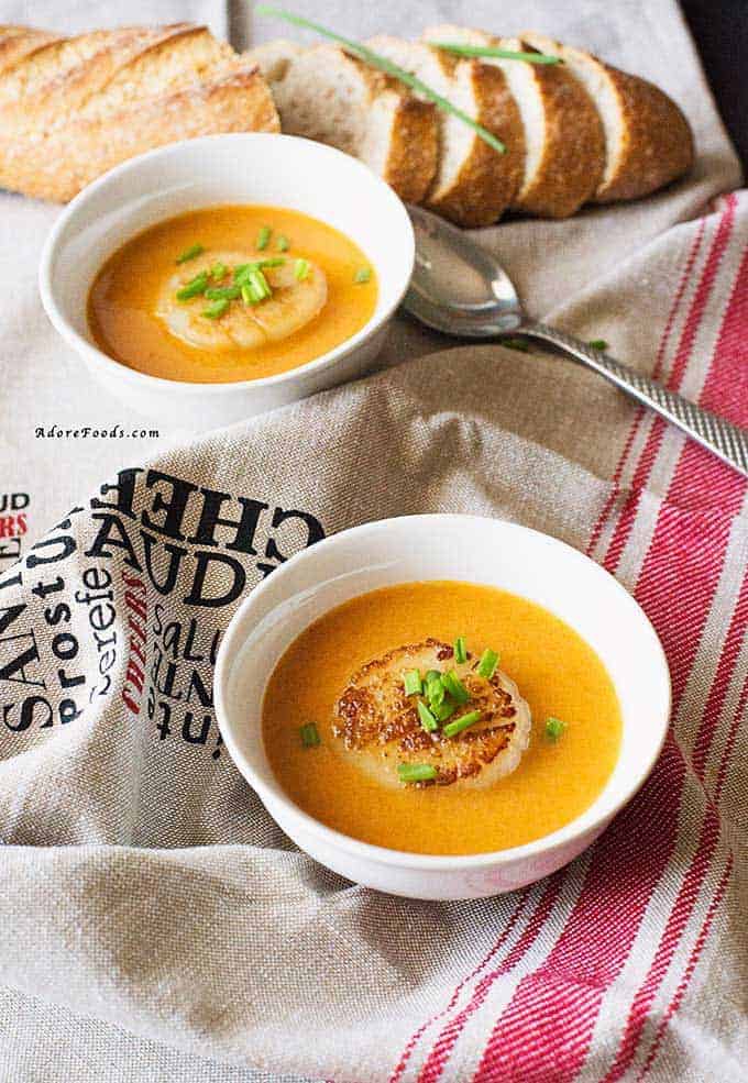 Irish Scallop Bisque from Adore Foods, featured in Real Irish Food article.