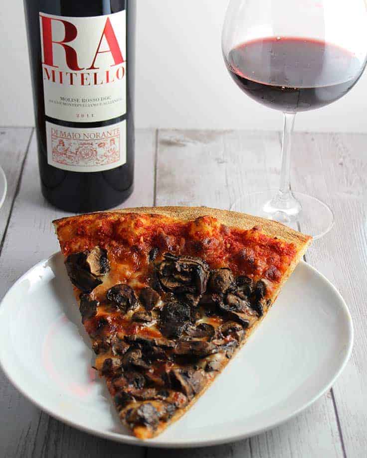 Molise wine pairing with mushroom pizza.