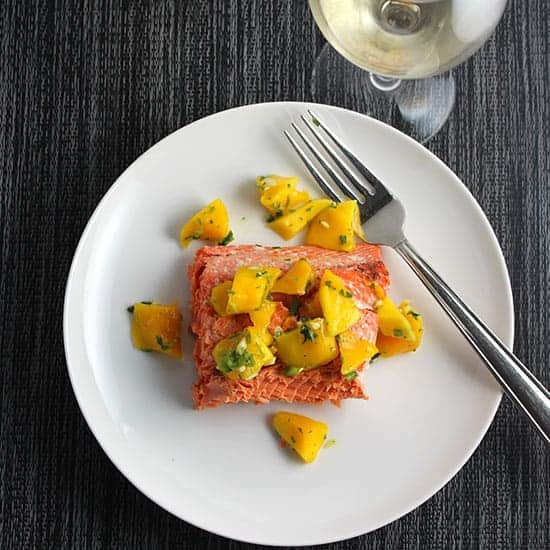 grilled salmon with mango salsa