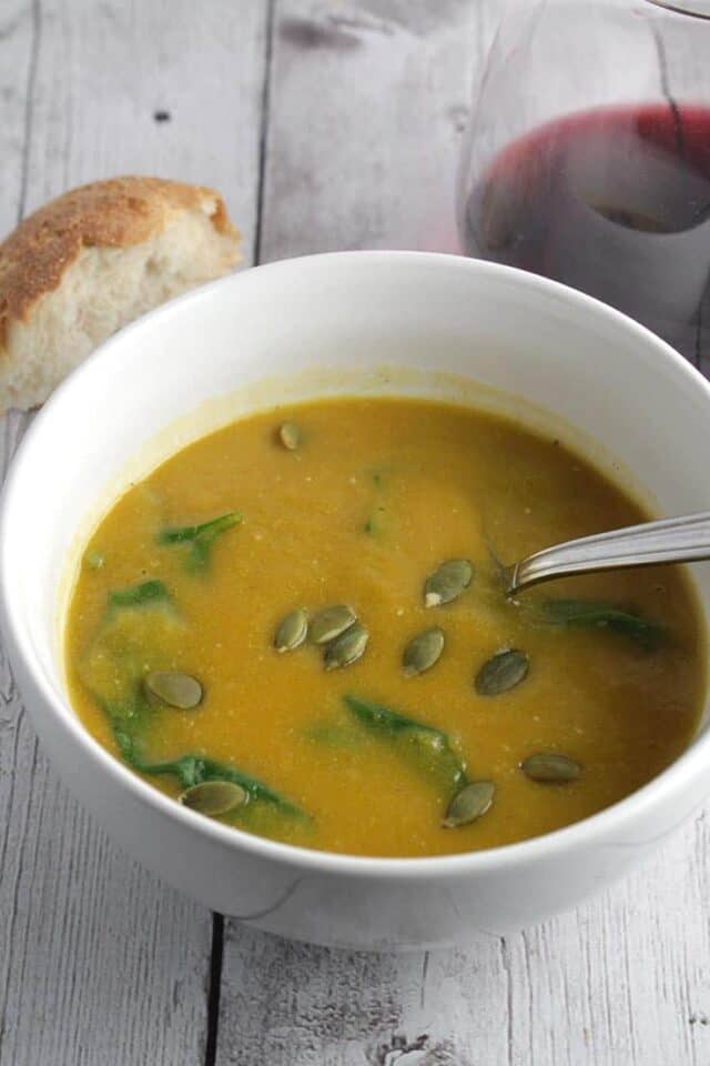 Creamy Butternut Squash and Spinach Soup - Cooking Chat