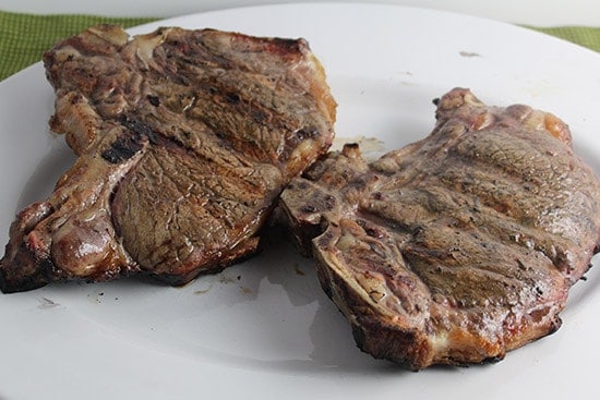 Grilled Porterhouse steaks
