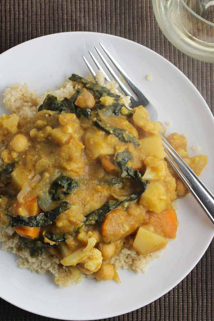 plate of pumpkin chickpea curry