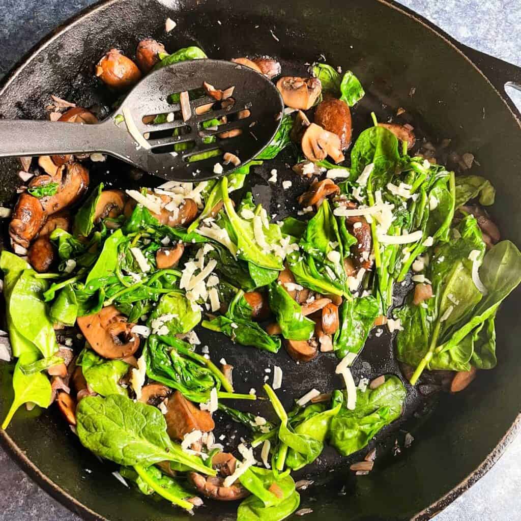 Sautéed Spinach and Mushrooms Cooking Chat