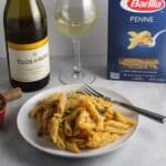 Clos du Bois Chardonnay paired with Creamy Pumpkin Penne.